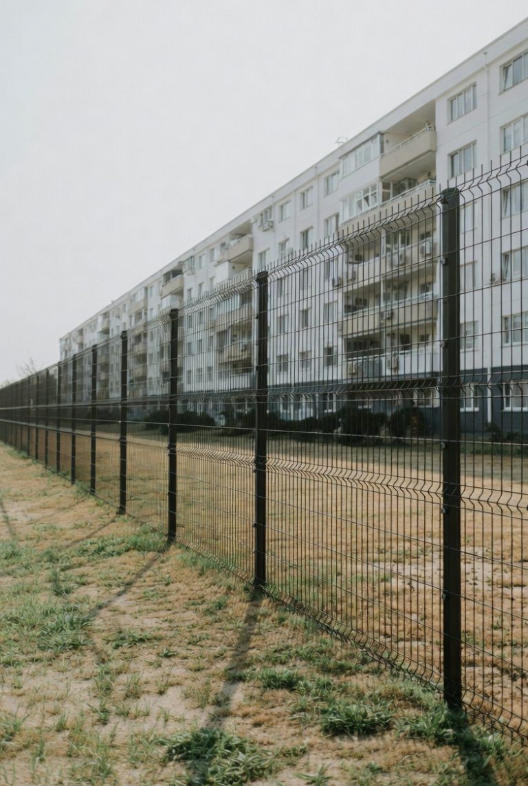 Clôture rigide installée devant une résidence collective à Montpellier