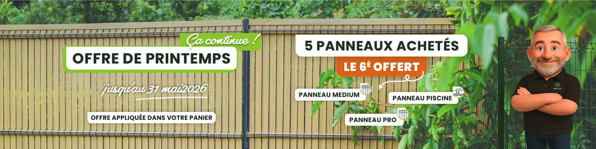 5 panneaux acheté, on vous offre le 6è !
